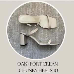 OAK+FORT CREAM CHUNKY HEELS 10